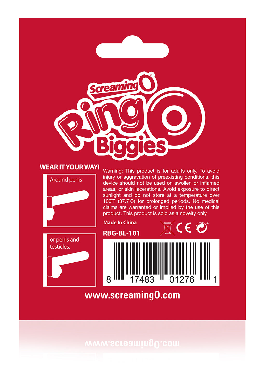 Screaming O Ringo Biggies Black Reusable Waterproof Cock Ring COCK RINGS