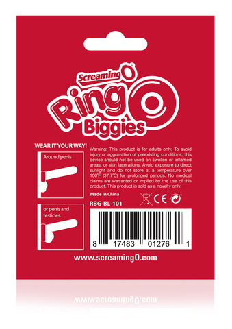 Screaming O Ringo Biggies Black Reusable Waterproof Cock Ring COCK RINGS