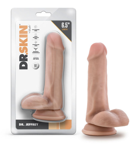 Dr. Jeffrey 6.5 Inch Beige Dildo with Suction Cup Base Dongs Realistic