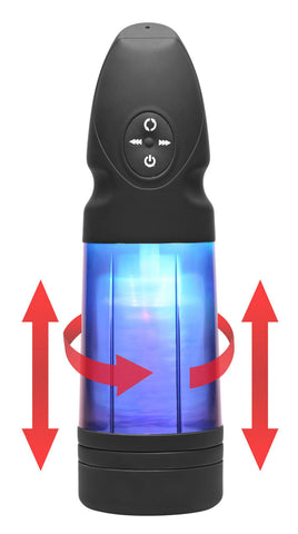 Love Botz Multifunction Rechargeable Male Stroking Masturbator Black Strokers - Auto