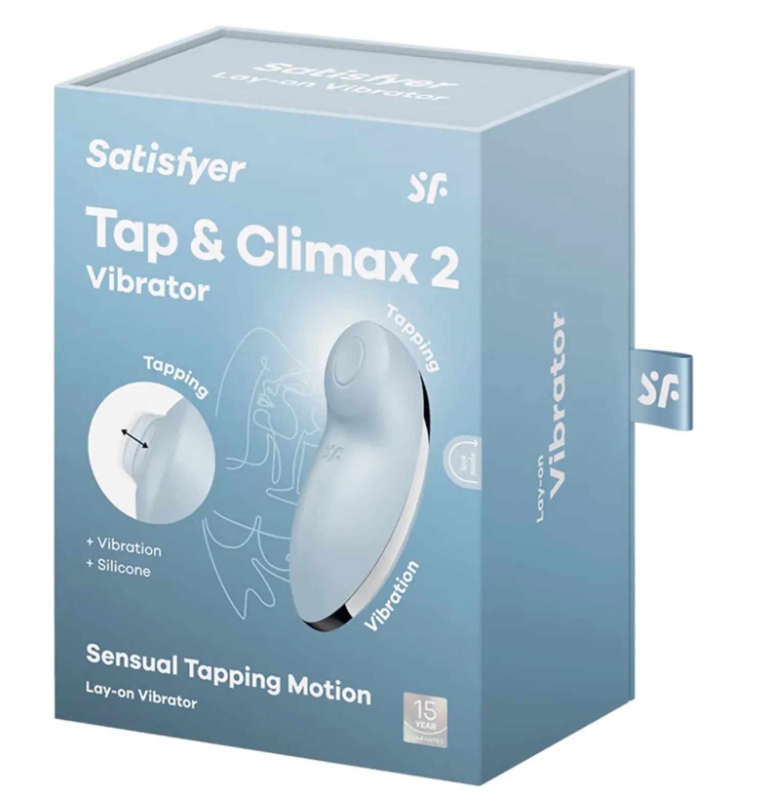 Tap and Climax 2 Silicone Clitoral Vibrator – Rechargeable Body-Safe Silicone Vibrator Blue > Sex Toys For Ladies > Clitoral Vibrators and Stimulators