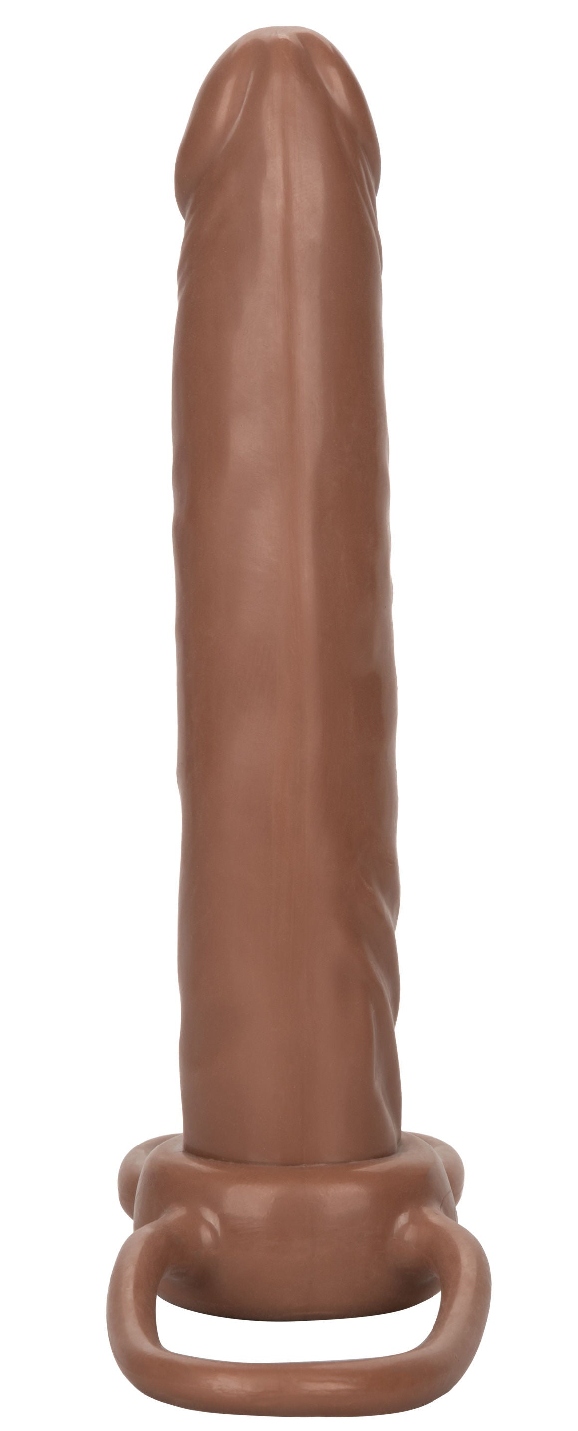 Accommodator Dual Penetrator Brown Anal Dildo with Dual Ring Design Brown SLEEVES