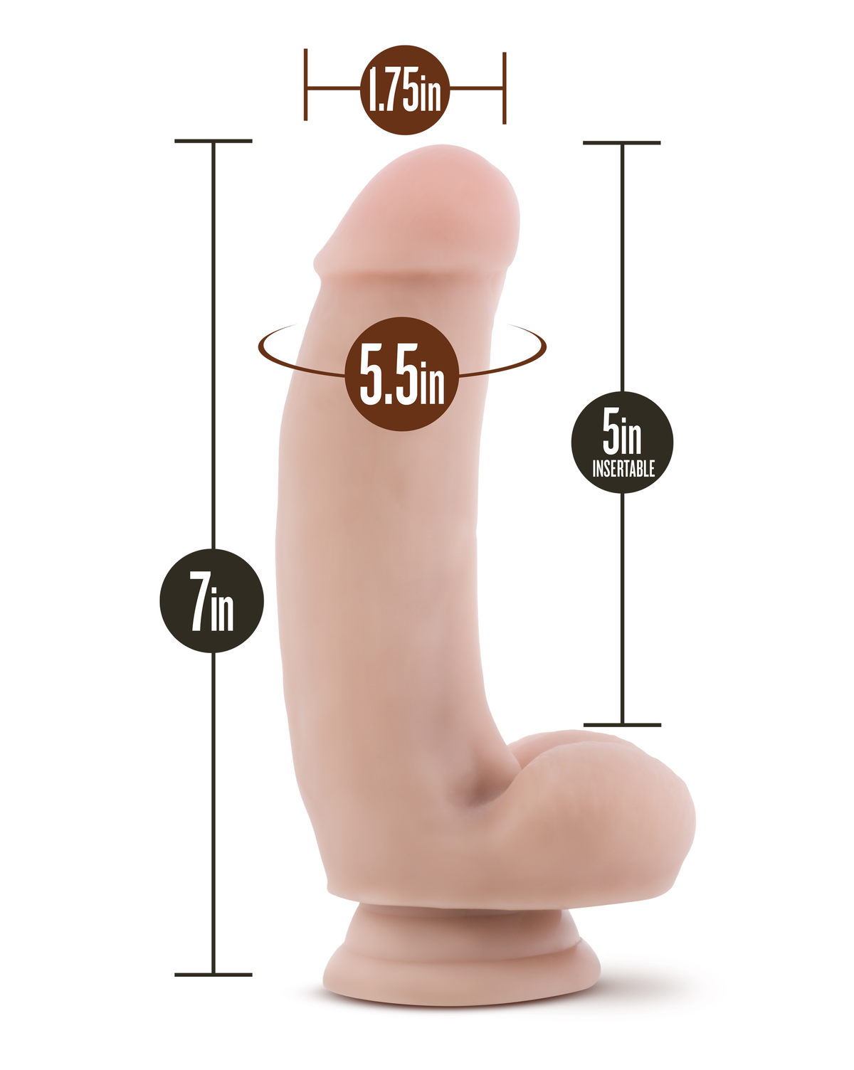 Dr Skin Silicone 7 Inch Realistic Dildo with Suction Cup Vanilla Beige > Dildos > Realistic Dildos