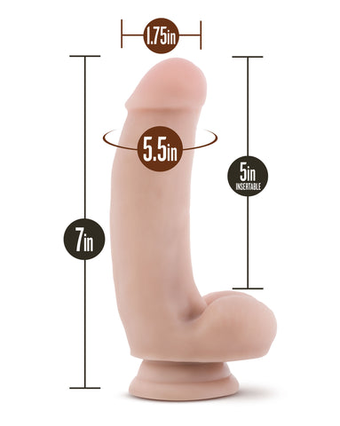 Dr Skin Silicone 7 Inch Realistic Dildo with Suction Cup Vanilla Beige Dongs Realistic