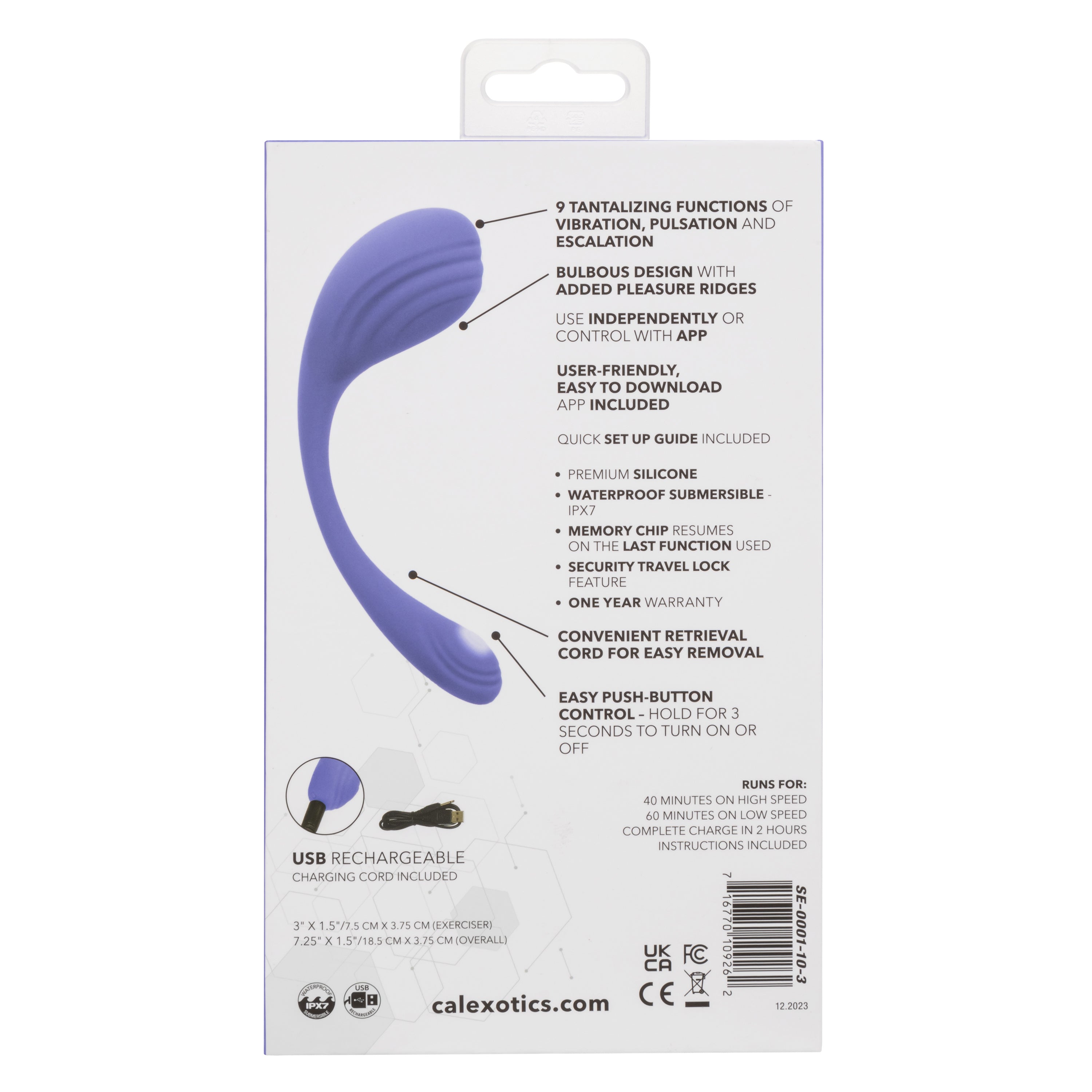 CalExotics Connect™ Kegel Exerciser in Purple with App Control and 9 Vibration Functions Purple > Sex Toys For Ladies > Kegel Exercise