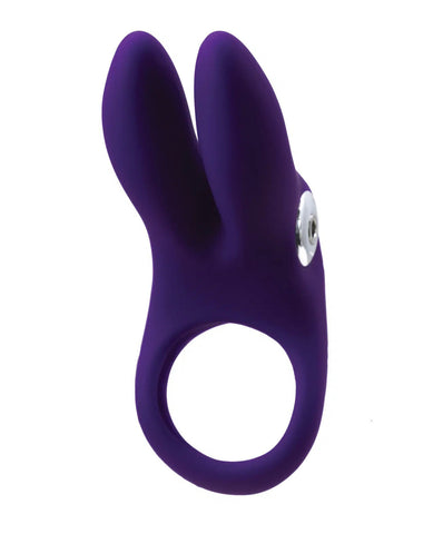 Sexy Bunny Rechargeable Deep Purple Vibrating Cockring Toy Cock Rings Vibrating