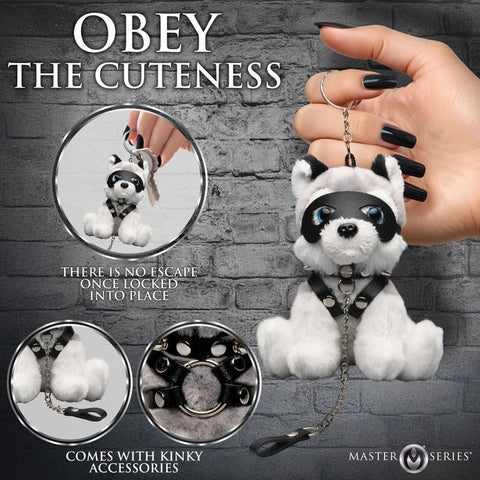 Max The Fetish Pup Keychain with Vegan Leather Mask and Collar Key Chains