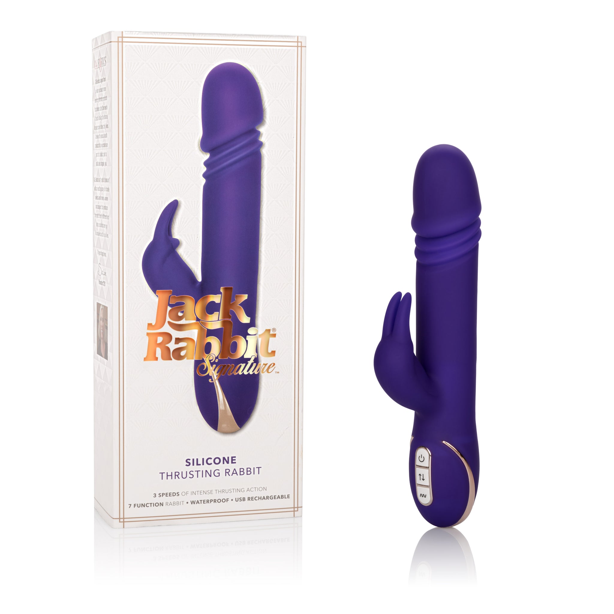 Premium Jack Rabbit Silicone 22.75cm Thrusting Rabbit Vibrator Rechargeable > Vibrators > Ladies > Rabbit Multi