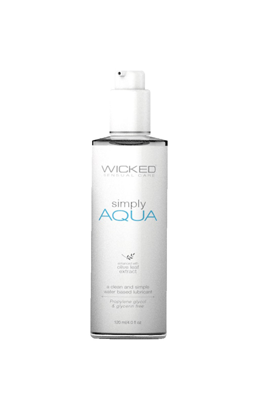 Wicked Simply Aqua Water Based Lubricant 120 ml 4 Ounce Bottle White Water Based Lube