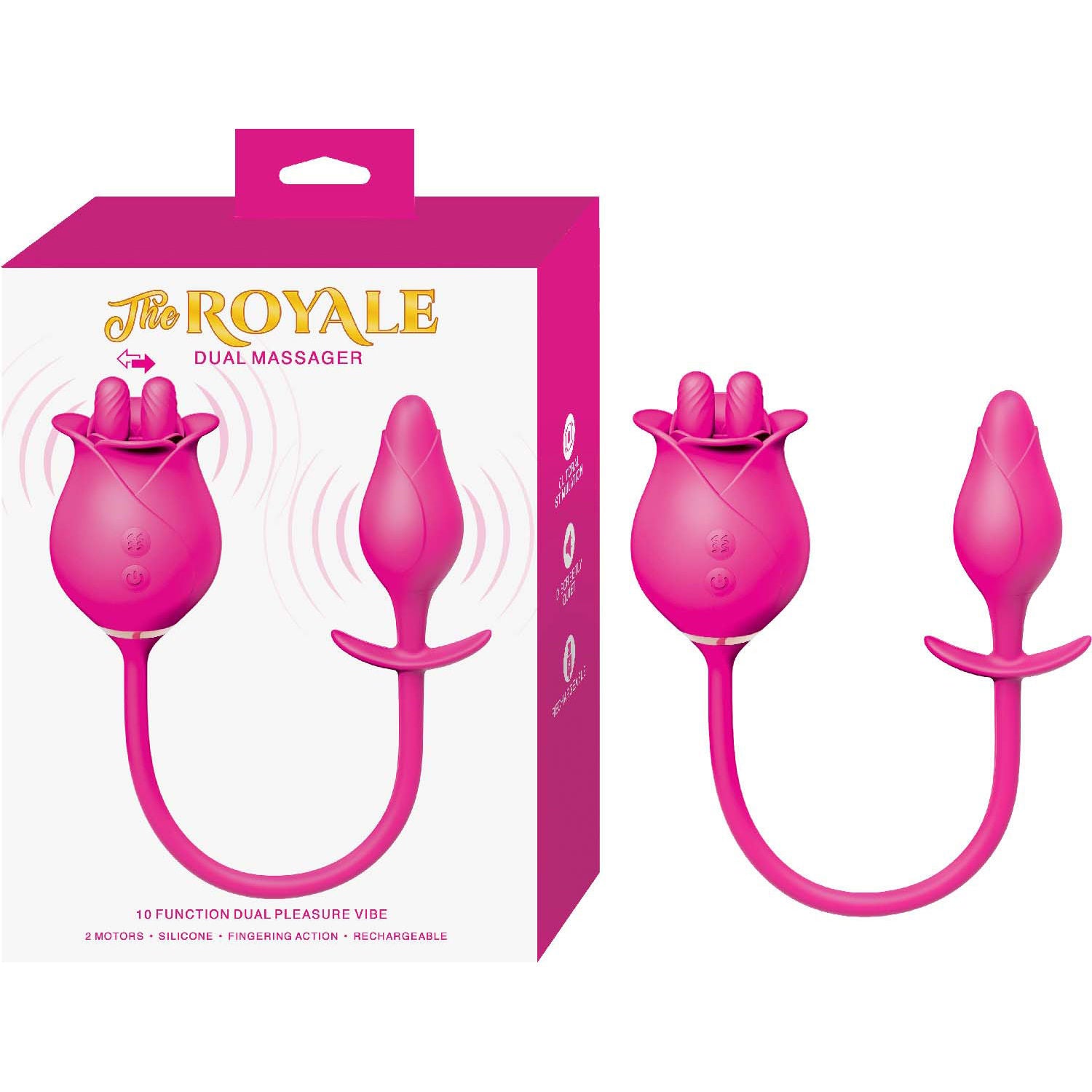Royale Dual USB Rechargeable Adult Massager Vibrator Pink Pink Vibrators