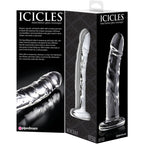 Icicles Clear Glass Massager with Curved G-Spot and P-Spot Stimulator > Glass > Dildos