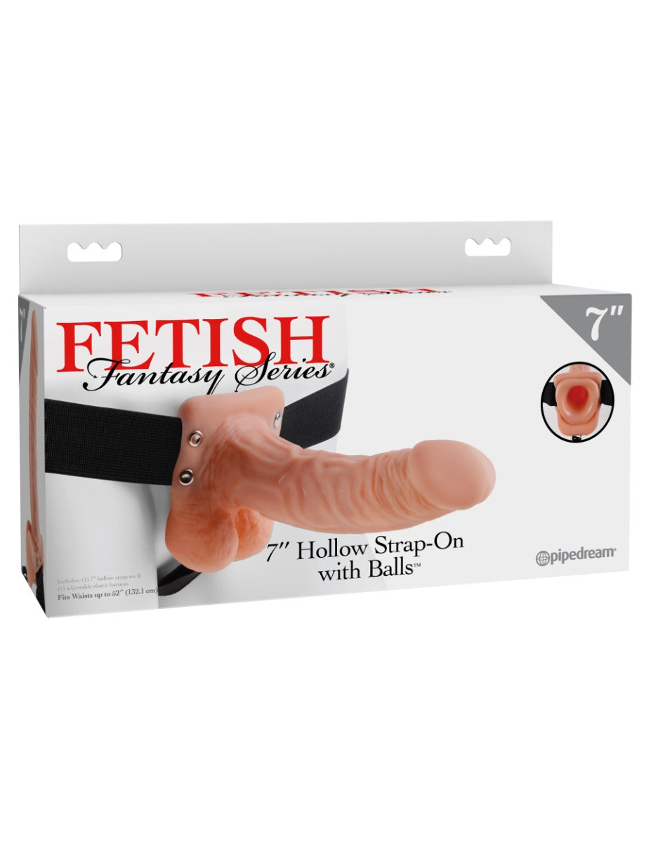 Fetish Fantasy Series 7 Inch Hollow Strap-On with Balls – Strap-On > Dildos > Hollow Strap Ons