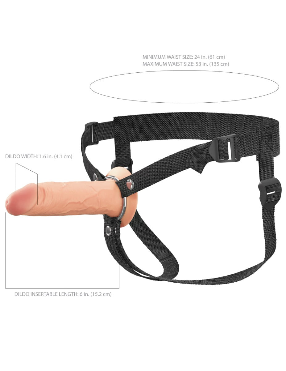 FX Elite 6 Inch Dual-Density Hollow Silicone Strap-On > Dildos > Hollow Strap Ons