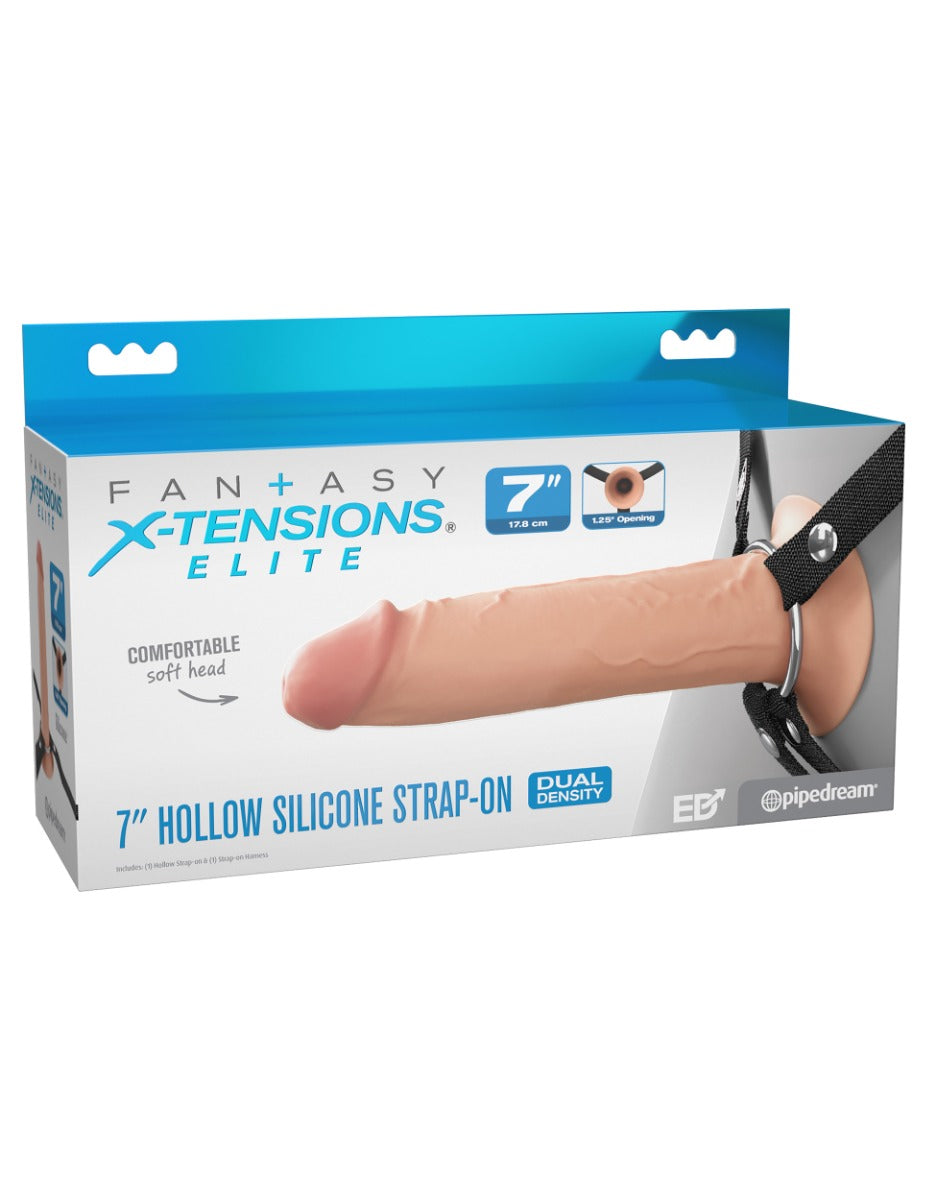 Fx Elite 7 Inch Hollow Silicone Strap-On – Elite Silicone Strap-On > Dildos > Hollow Strap Ons