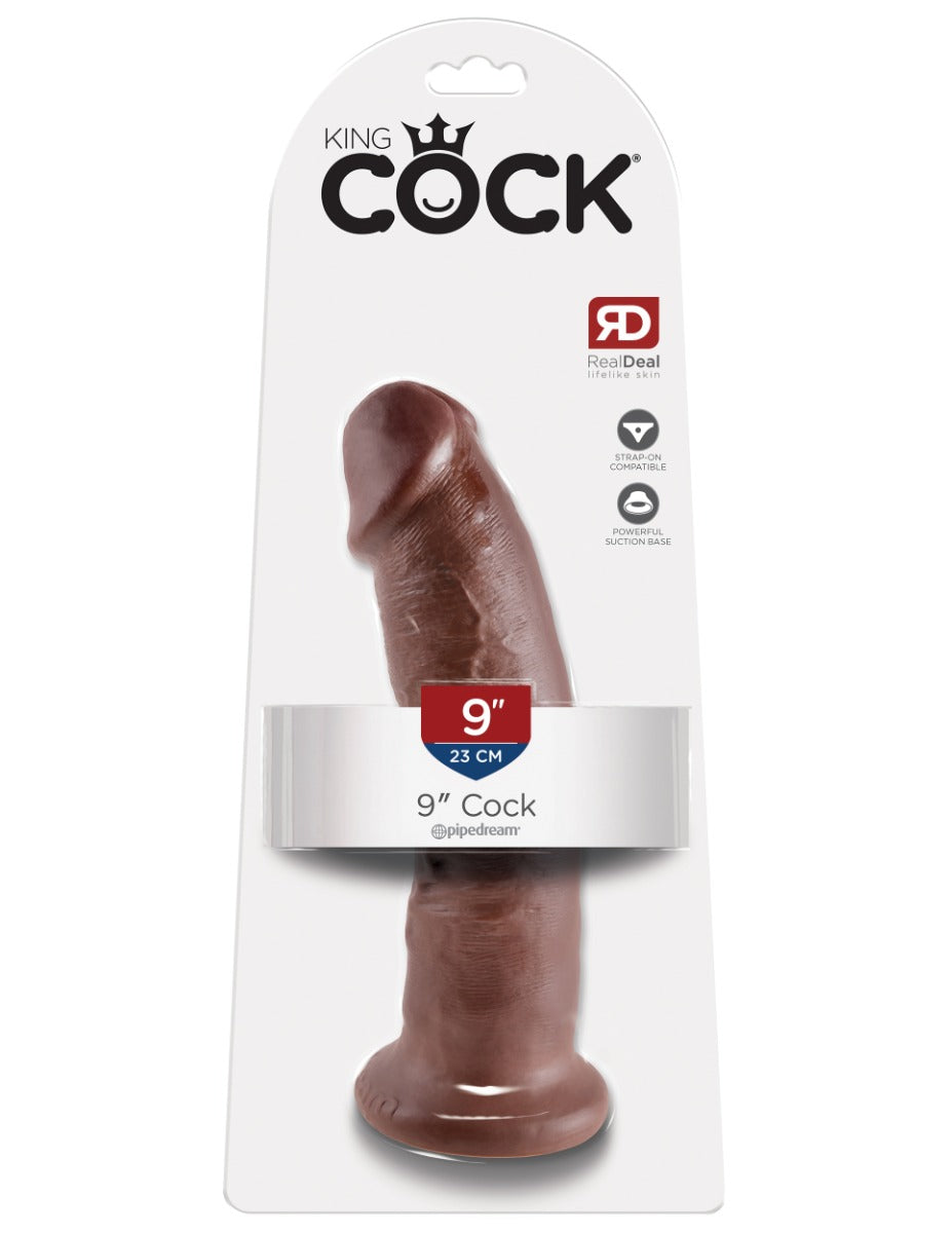 Pipedream King Cock 9 Inch Suction Silicone Dildo - Brown Brown > Dildos > Large Dildos