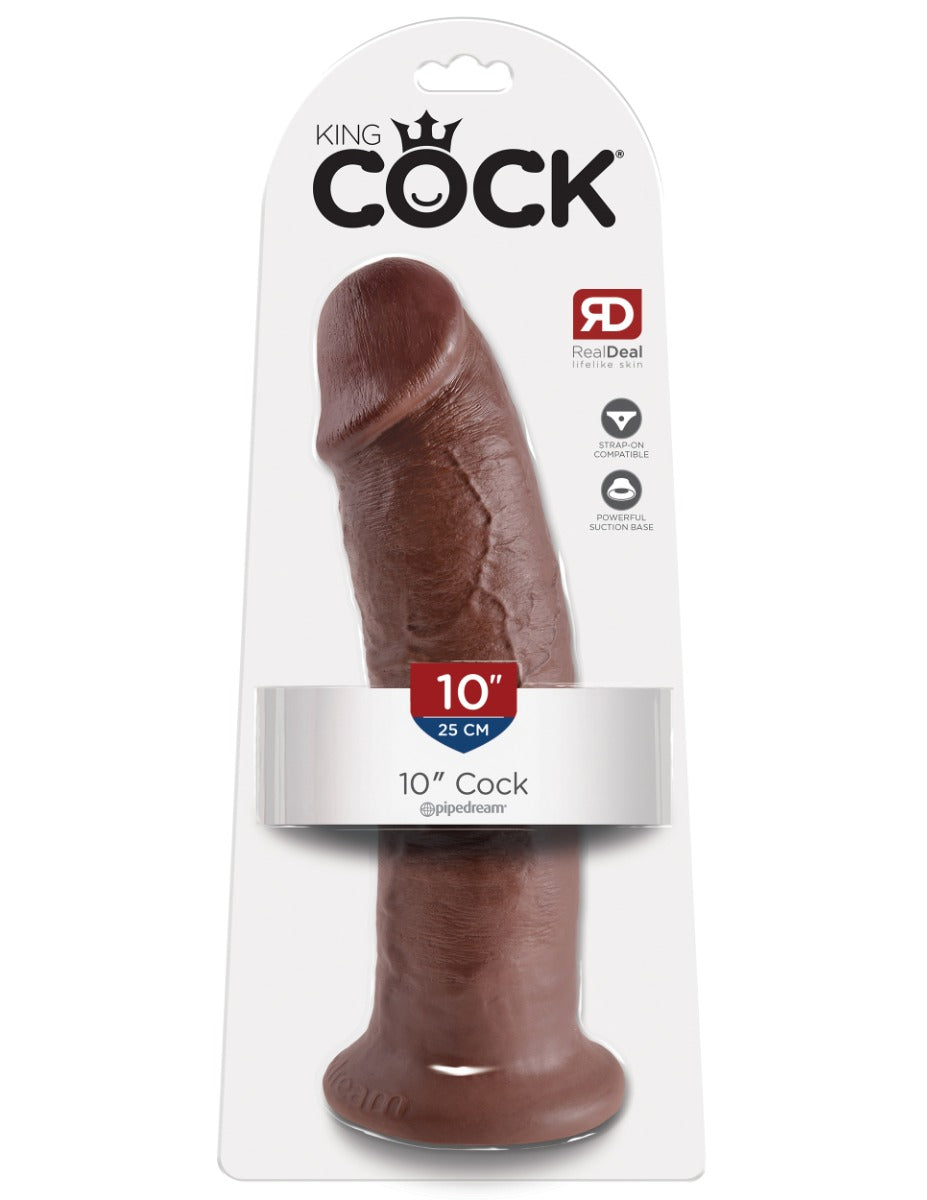 Pipedream King Cock 10 Inch Suction Sensation Dildo Brown > Dildos > Large Dildos