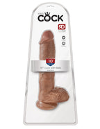 Pipedream King Cock 10 Inch Suction Dildo with Balls Tan > Dildos > Large Dildos