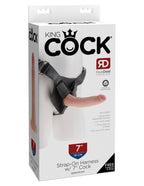 King Cock Strap-On Harness with 7 Inch Realistic Silicone Cock – 7 Inch Strap-On > Dildos > Strap On Harnesses