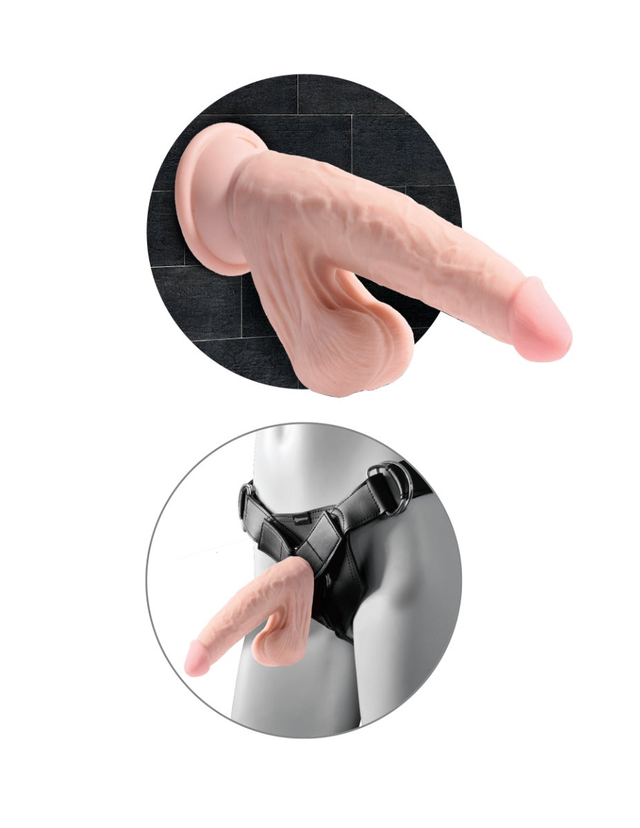 9 Inch Triple Density Silicone Dildo with Swinging Balls – Realistic Silicone Dildo > Dildos > Large Dildos