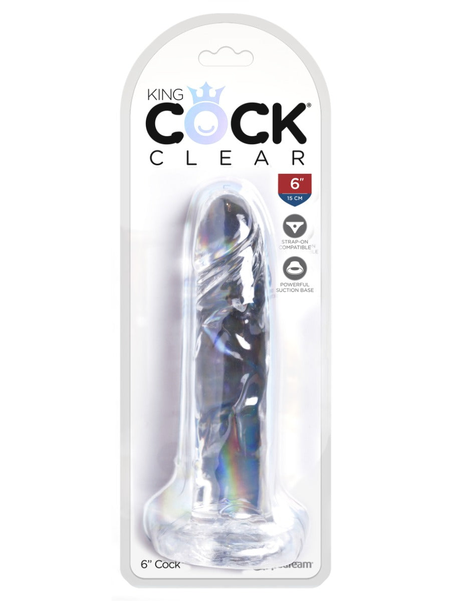 King Cock Clear 6 Inch – Realistic Translucent Flexible Silicone Dildo > Dildos > Realistic Dildos