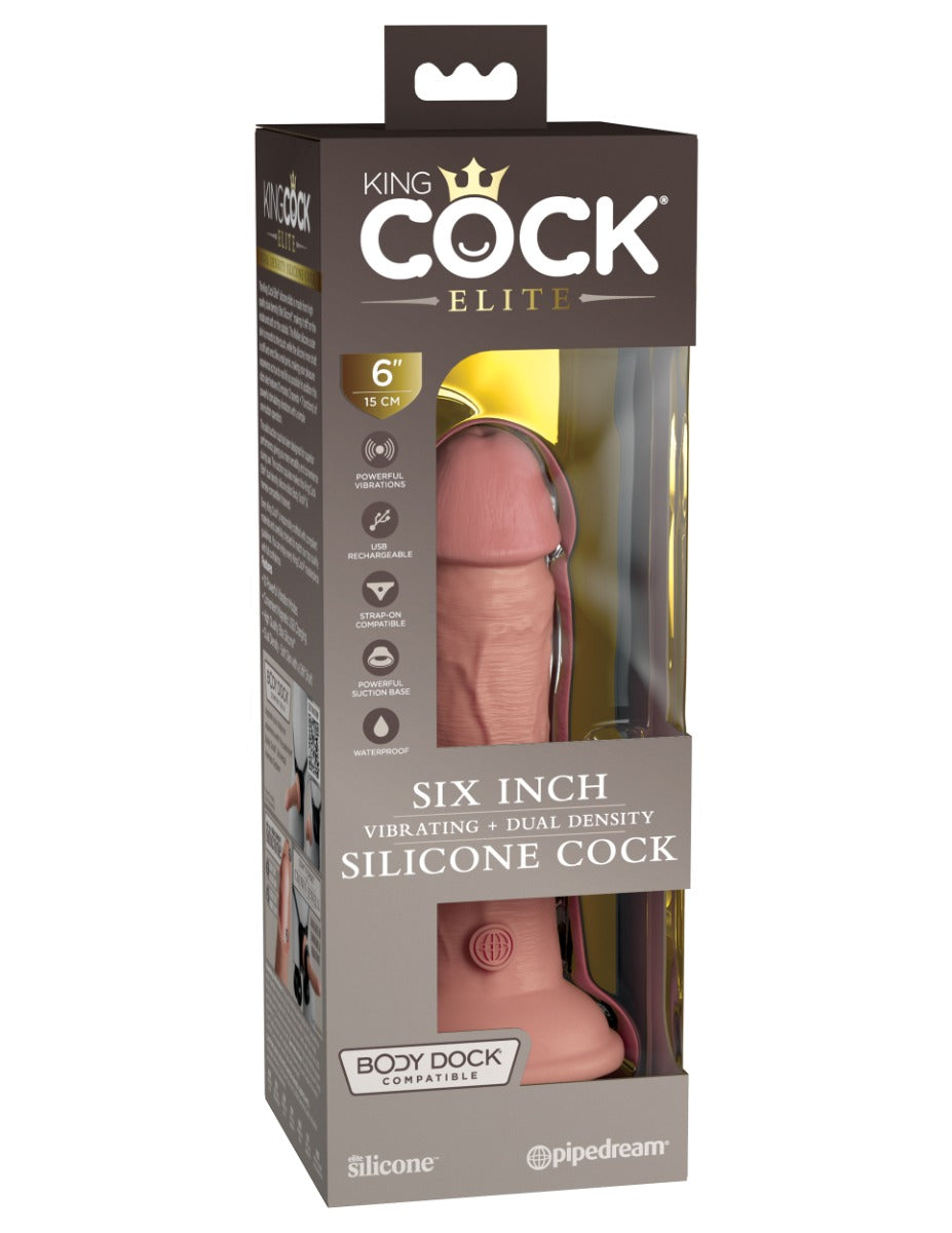King Cock Elite 6 Inch Vibrating Dual Density Silicone Dildo > Vibrators > Realistic Vibrators