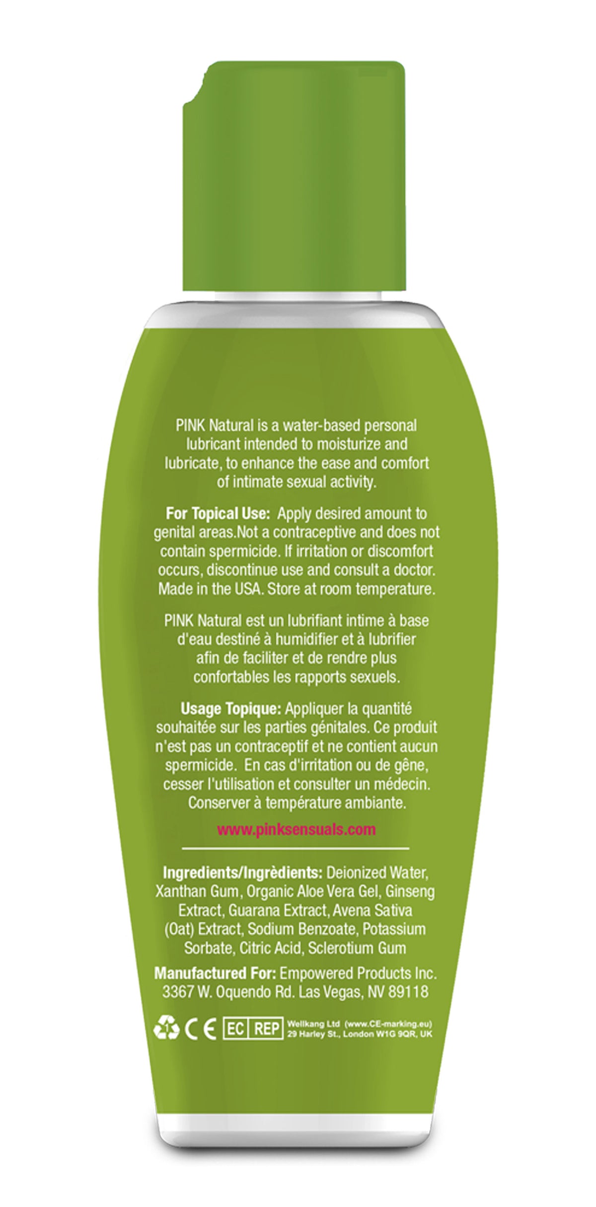 Pink Natural 4.7 Oz Water-Based Lubricant with Aloe Vera Extract > Lube > Water Based