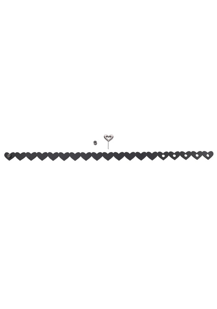Sex and Mischief Heart Day Collar Choker Style Necklace in Faux Leather Womens Leather