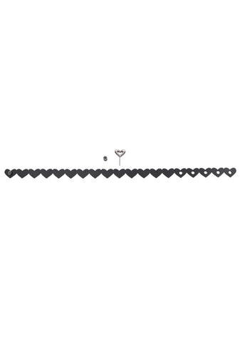 Sex and Mischief Heart Day Collar Choker Style Necklace in Faux Leather Womens Leather