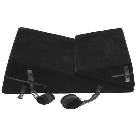 Bondage Cushion Set Foam Wedge Pillow for Adult Intimacy Black Sex Positioners