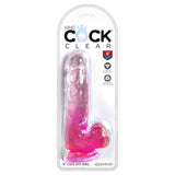 Pipedream DONGS Pink King Cock Clear 6'' Cock with Balls - 603912774955