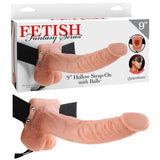 Pipedream STRAP-ONS Flesh Fetish Fantasy Series 9'' Hollow Strap-on With Balls -  22.9 cm (9'') Hollow Strap-On 603912362756