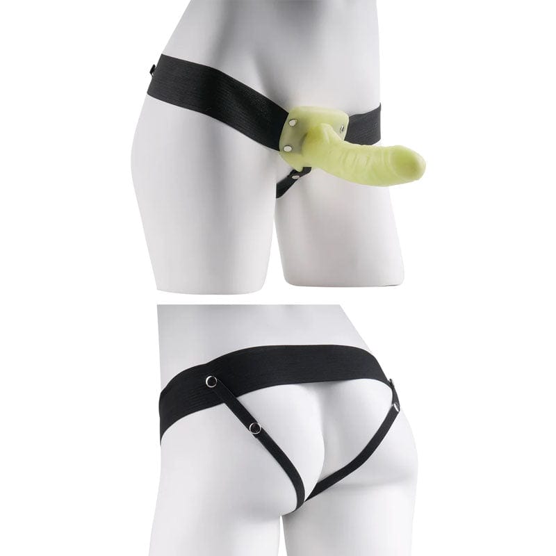 Pipedream STRAP-ONS Green Fetish Fantasy Series For Him Or Her Hollow Strap-on - Glow in the Dark 6'' Hollow Strap-On 603912259360