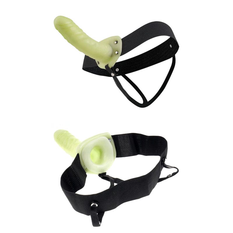 Pipedream STRAP-ONS Green Fetish Fantasy Series For Him Or Her Hollow Strap-on - Glow in the Dark 6'' Hollow Strap-On 603912259360