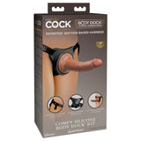 Pipedream STRAP-ONS Tan  King Cock Elite Comfy Silicone Body Dock Kit - Body Dock Strap-On Harness with Tan 17.8 cm Dong 603912771251