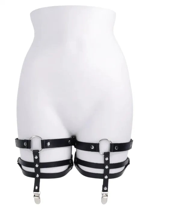 Shadow Garters – Faux Leather Garter Straps with Silver Hardware > Clothes > Womens Leather