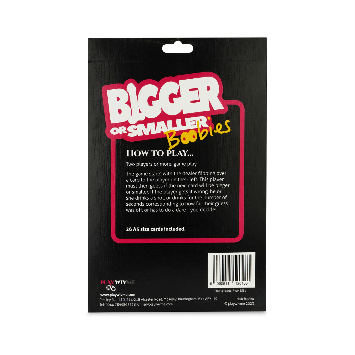 Bigger or Smaller Boobs – Adult Party Card Game > Novelties > Gag Gifts