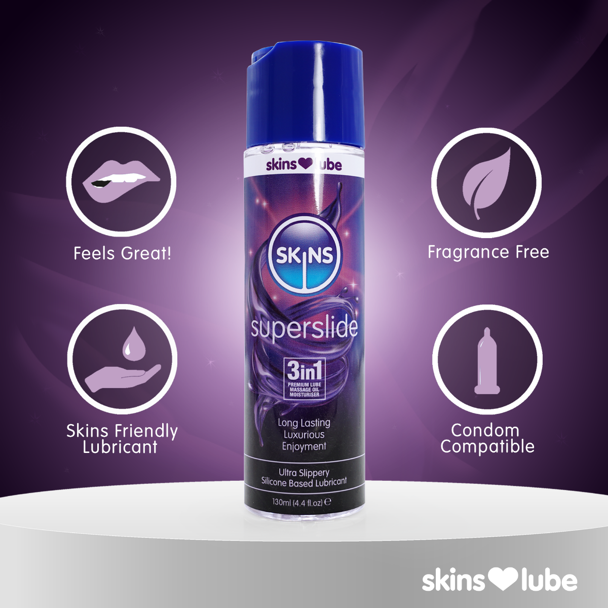 Skins Super Slide – Medical-Grade Silicone Lubricant 4.4oz > Lube > Silicone
