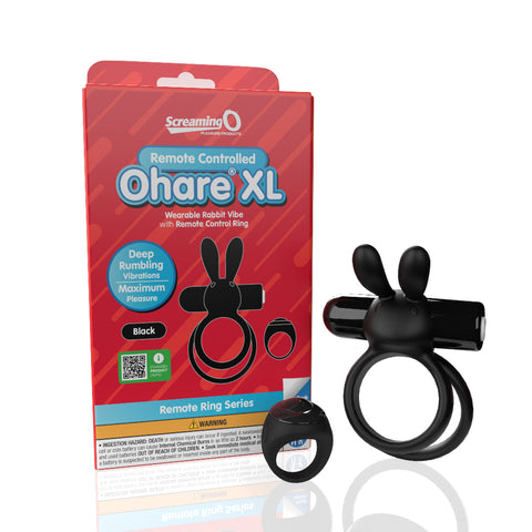 Screaming O Remote Controlled Ohare XL Vibrating Ring Black – Powerful Remote-Controlled Stimulation Cock Rings Vibrating
