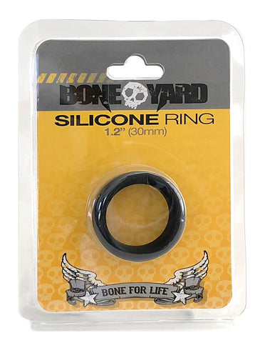 Boneyard Silicone Cock Ring 30mm Black Black COCK RINGS