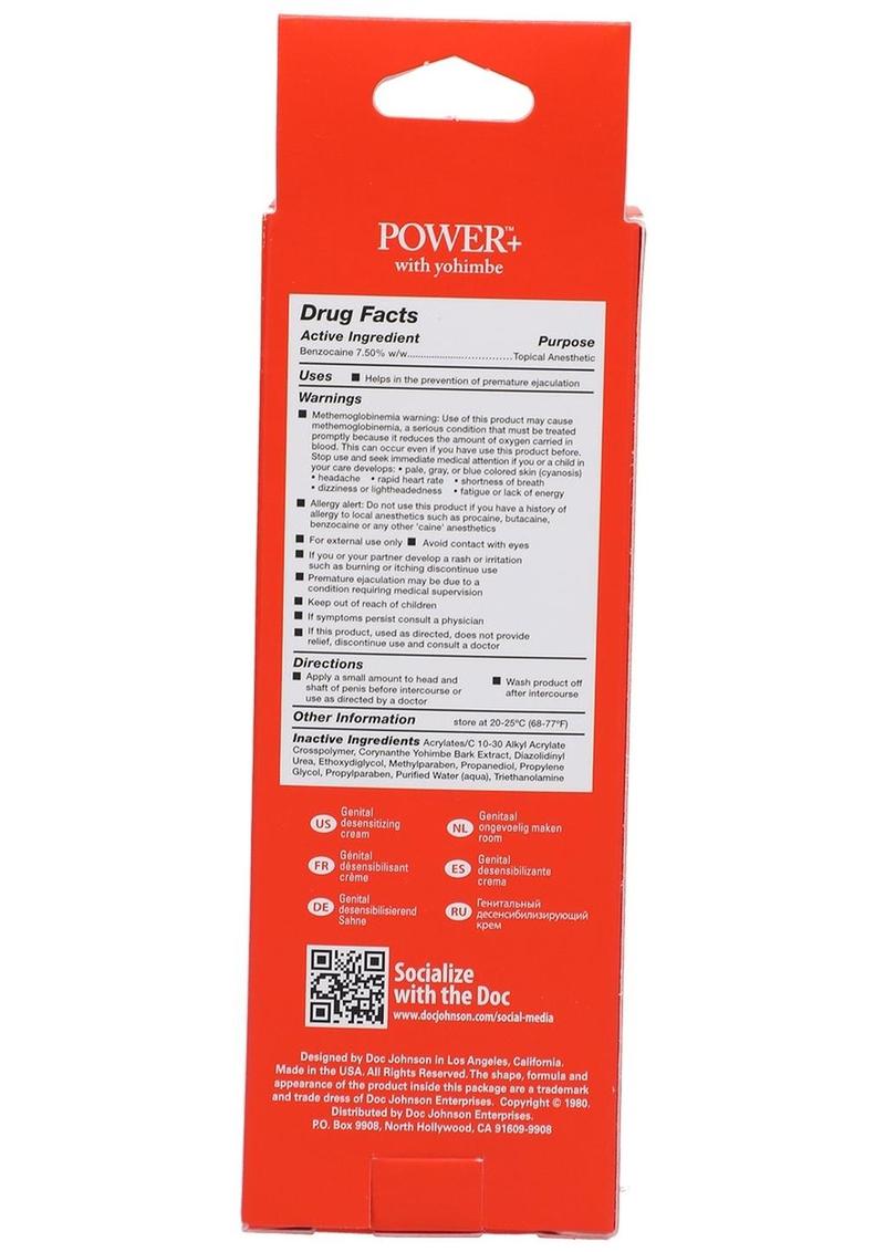 Delay Cream Power Plus Cream with Yohimbe 56g > Essentials > Mens Enhancers