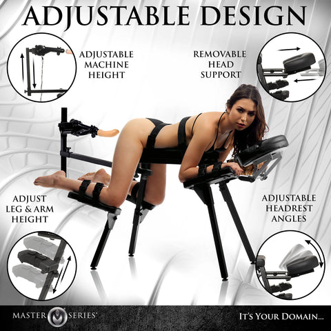 Obedience Bench with Adjustable Sex Machine for Adults Black Sex Machines