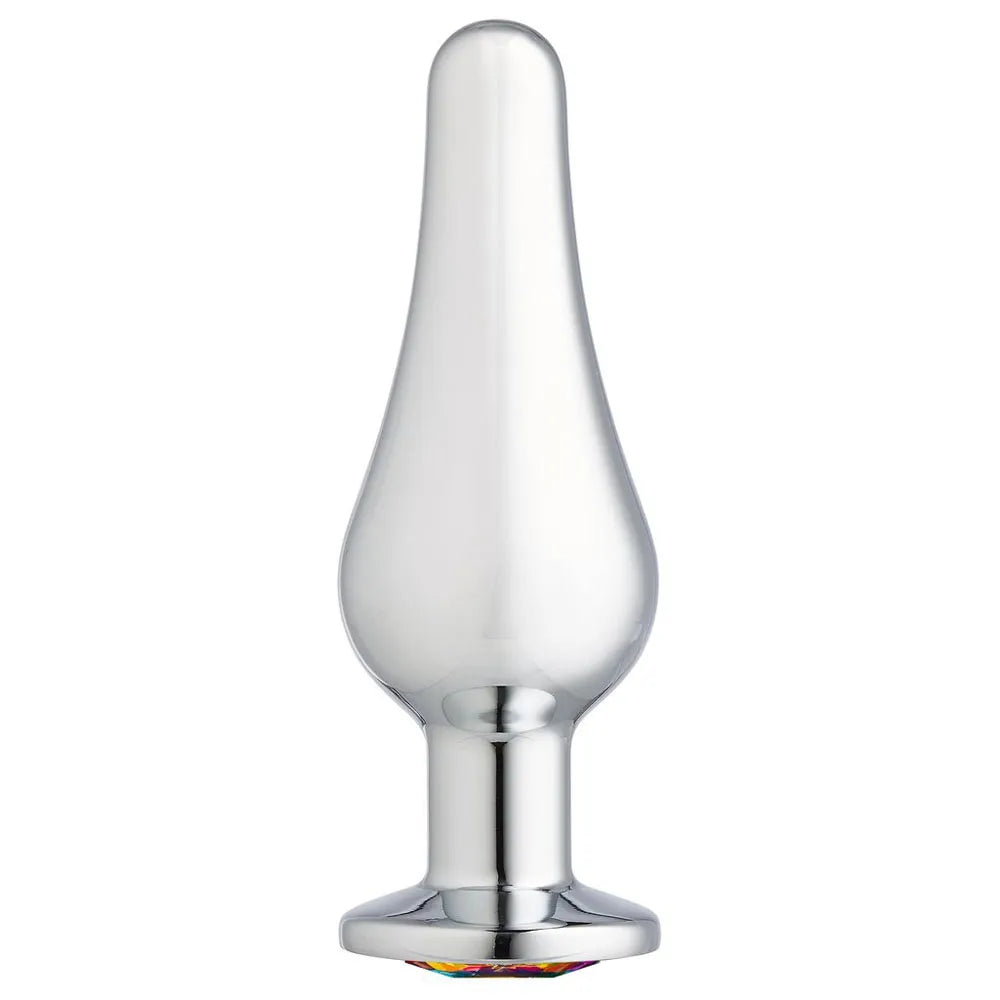 Cloud 9 Novelties Gems Jeweled Silicone Anal Plug - Small 2.75 Inch Silver > Anal Range > Jewel Butt Plugs