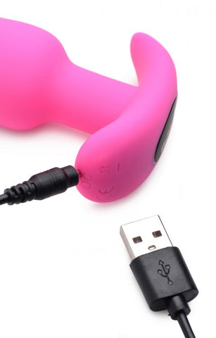 Remote Control 21x Silicone Butt Plug Vibrator Pink Toy Butt Plugs - Vibrating