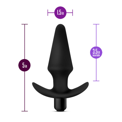 Anal Adventures Platinum Silicone Vibrating Anal Plug Black Butt Plugs