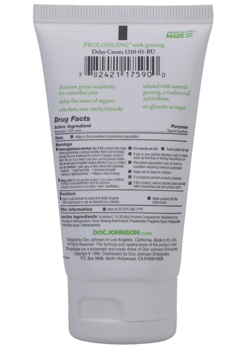 Proloonging Delay Cream for Men 7.5% Benzocaine 56 Gram Tube - Topical Cream > Essentials > Mens Enhancers