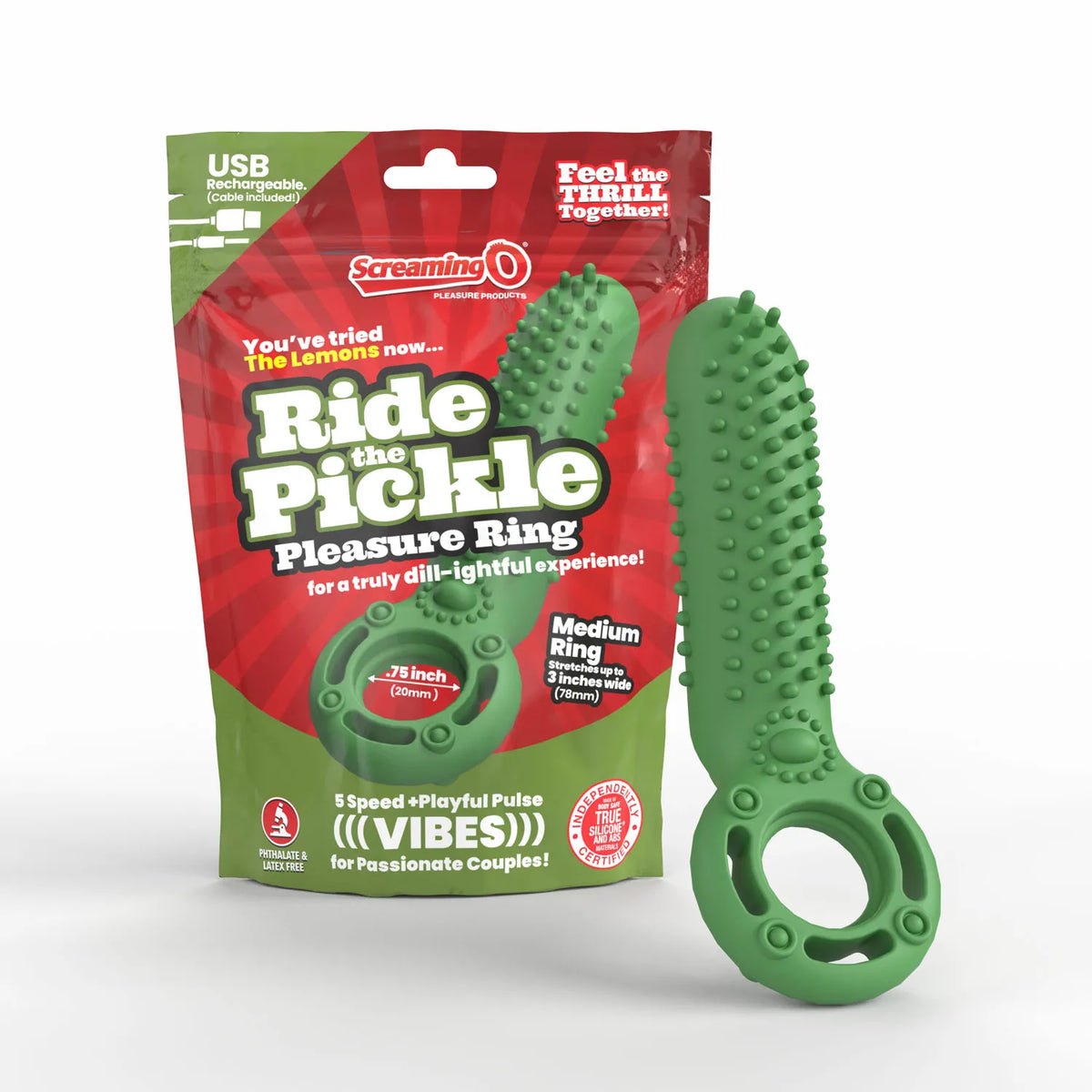 Screaming O Ride The Pickle - Rechargeable Vibrating Pleasure Ring