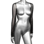 Radiance Shoulder Shrug Black Stretchy Mesh with Sparkling Rhinestones Full Length Sleeves One Size > Clothes > Lingerie Sets