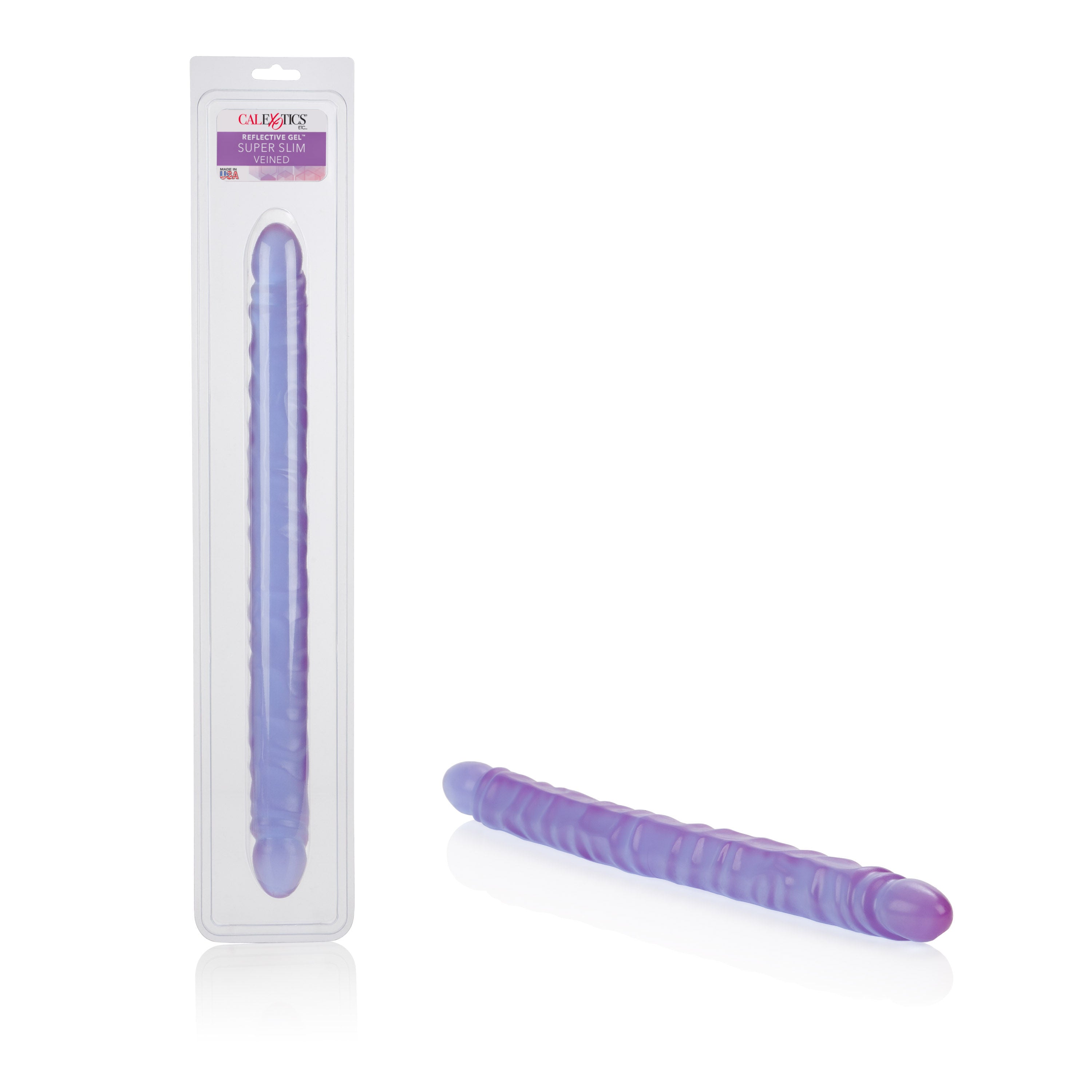 Slim Jim Duo 17 Inch Veined Super Slim Purple Double Dong Purple Double Dongs