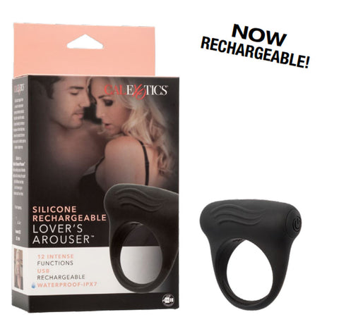 Silicone Lover's Rechargeable Arouser with Powerful Stimulator Cock Rings Vibrating