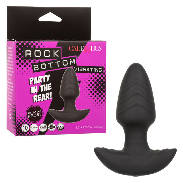 Rock Bottom Vibrating Rotating Probe Black Anal Sex Toy Prostate Tools
